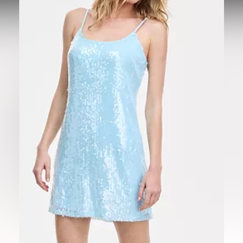 Elegant Blue Sequin Dress